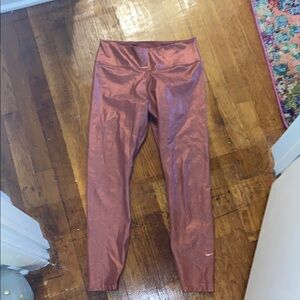 Nike Dri-FIT Shiny Pink Copper Leggings